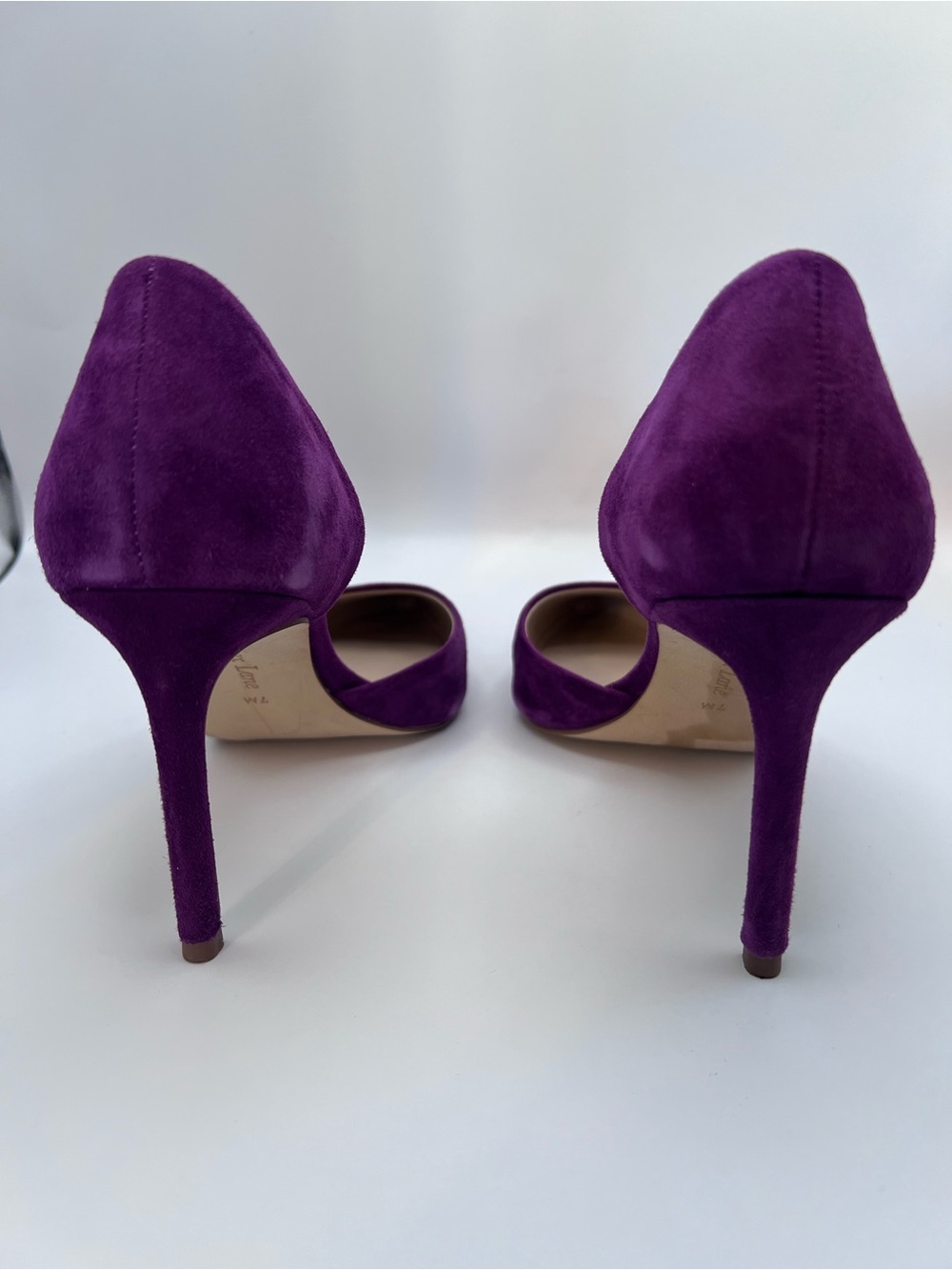 Magenta Suede Pointed-Toe Stiletto Pumps - Picture 5 of 10